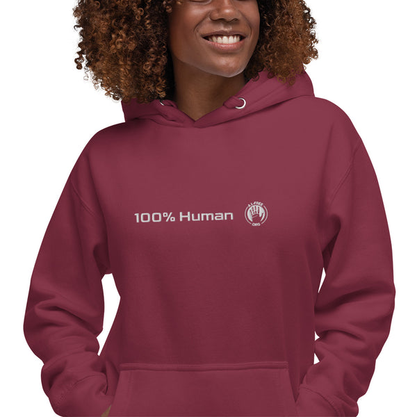 100% Human / A.I.-Free Seal Embroidered Hoodie (Unisex)