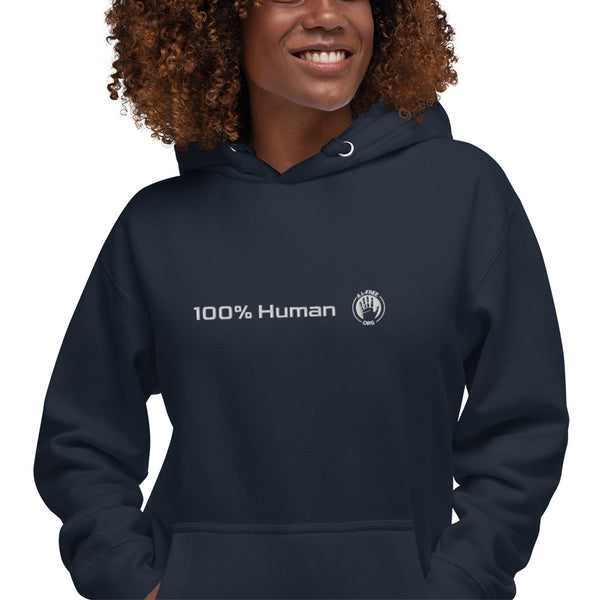 100% Human / A.I.-Free Seal Embroidered Hoodie (Unisex)