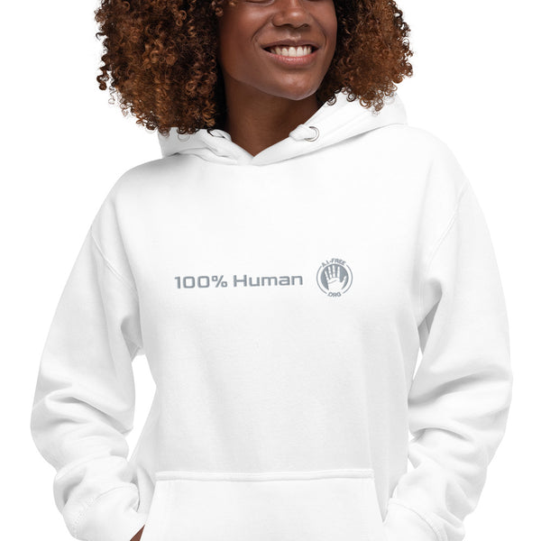 100% Human / A.I.-Free Seal Embroidered Hoodie (Unisex)