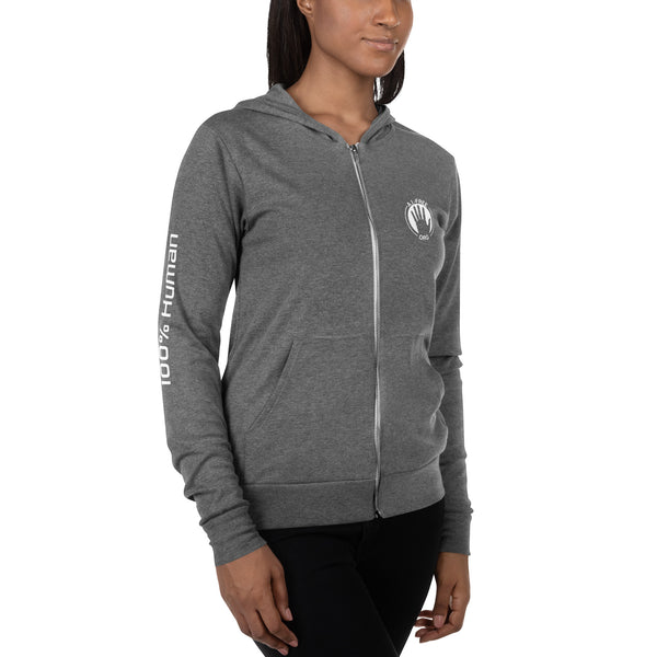 100% Human Zip Hoodie (Unisex)