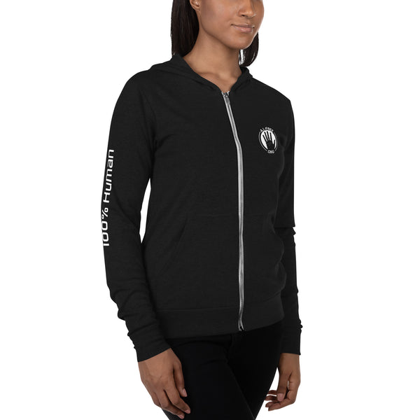 100% Human Zip Hoodie (Unisex)