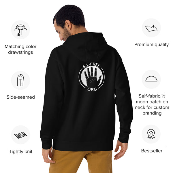 100% Human / A.I.-Free Seal Embroidered Hoodie (Unisex)