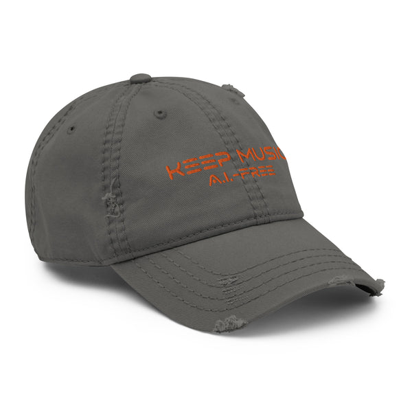 Keep Music A.I.-Free Distressed Hat