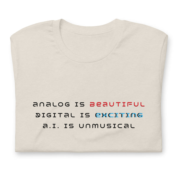 A.I.-Free Music – Analog is Beautiful T-Shirt