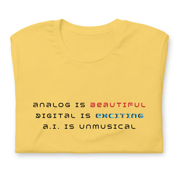 A.I.-Free Music – Analog is Beautiful T-Shirt